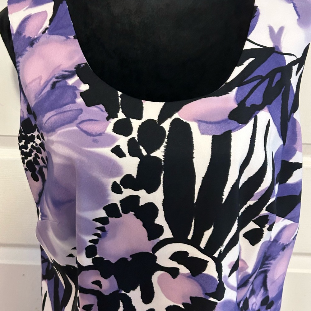 Dress Barn floral sleeveless dress size 14 - Picture 3 of 7